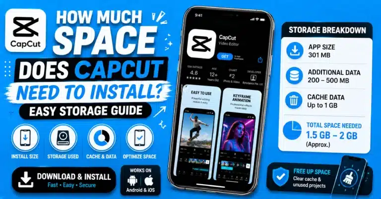 How Much Space Does CapCut Need To Install